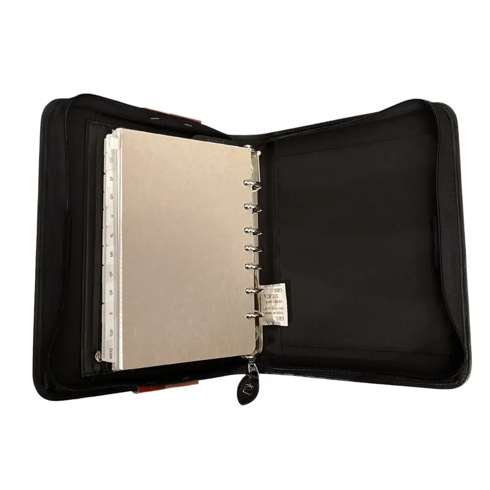Leather Portfolio Binder 8.5x11 Professional Organizer with Zipper Closure
